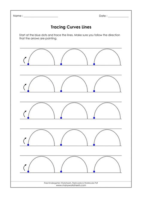 Tracing Curved Lines Worksheets Printable